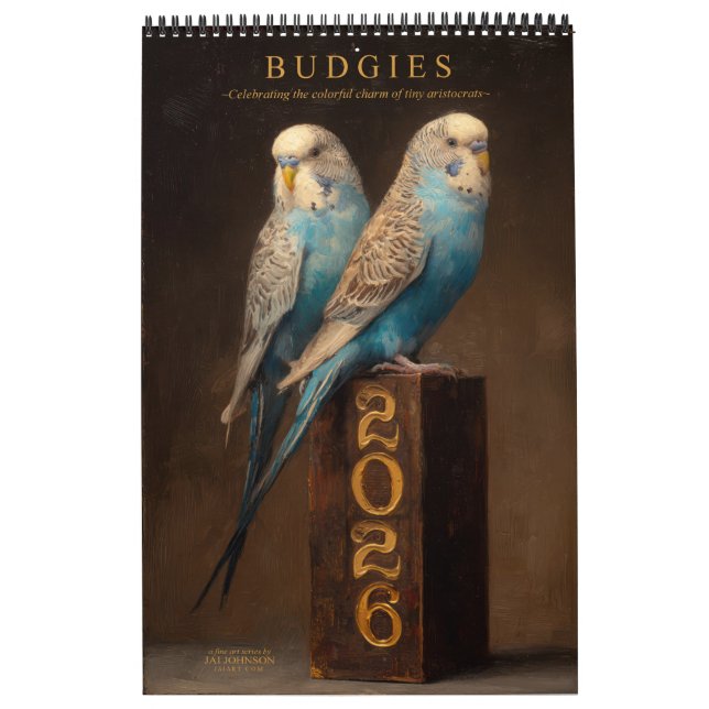 BUDGIES 2026 Undulater Konst Kalender (Omslag)