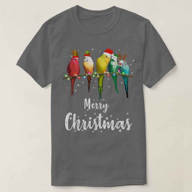 Budgies Bird God jul T Shirt (Design framsida)