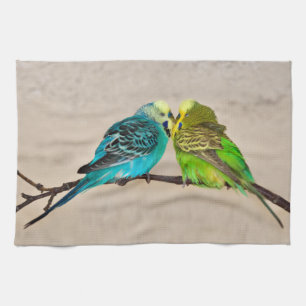 Budgies förälskad kökshandduk