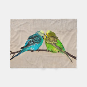 Budgies förälskad ullfilt fleecefilt