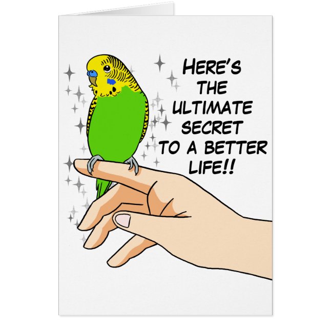 Budgies gör liv bättre hälsningskort (Framsidan)
