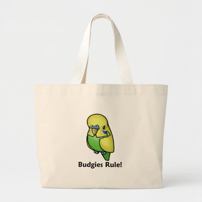 Budgies härskar! jumbo tygkasse (Framsidan)