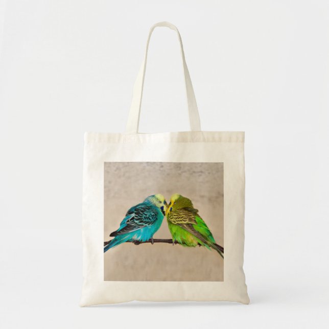 Budgies i Kärlek Bag Tygkasse (Framsidan)