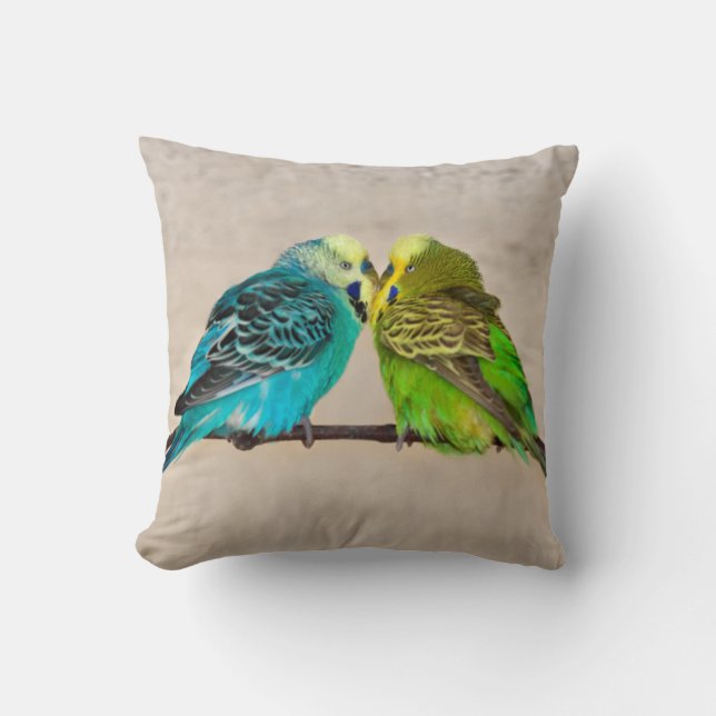 Budgies in Love Kudde (Framsida)