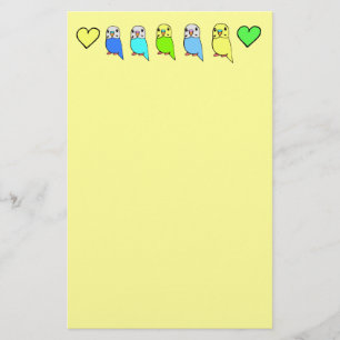 Budgies och hjärtor brevpapper