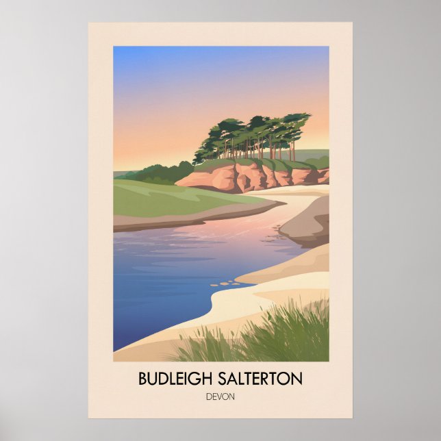 Budleigh Salterton Devon Kust Resemapposters Poster (Framsidan)