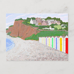 Budleigh Salterton-strandshödar Postkort Vykort