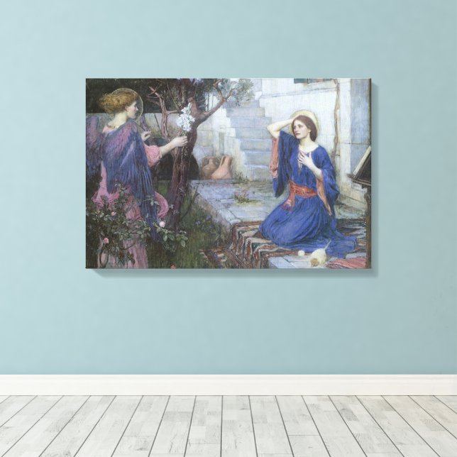 Budskapet av John William Waterhouse Canvastryck (Insitu (trägolv))