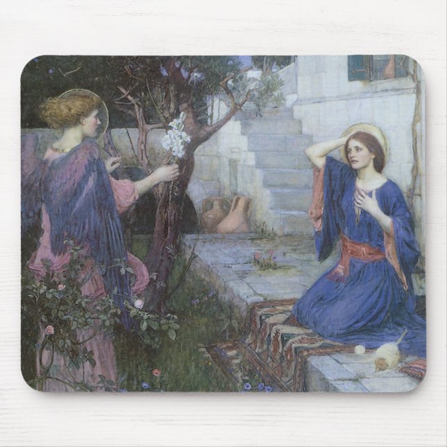 Budskapet om jungfru Maria av John William Waterho Musmatta (Framsidan)