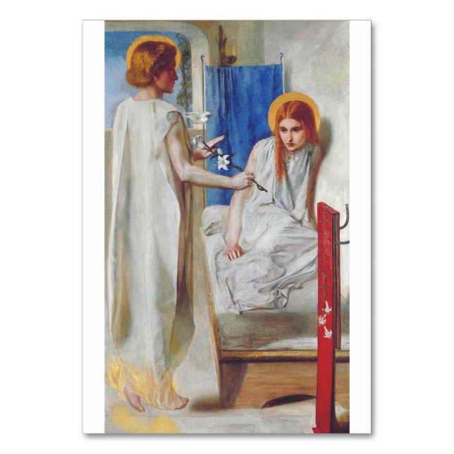 Budskapet till Jungfrun av Dante Gabriel Rossetti Bordsnummer (Framsidan)