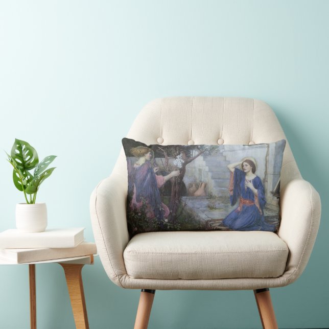 Budskapet till Maria av John William Waterhouse Lumbarkudde (Stol)
