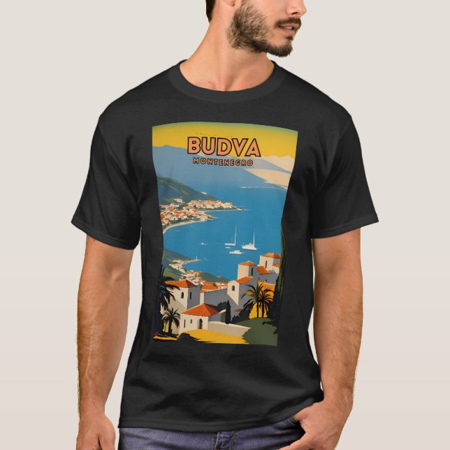 Budva Montenegro T Shirt (Framsida)