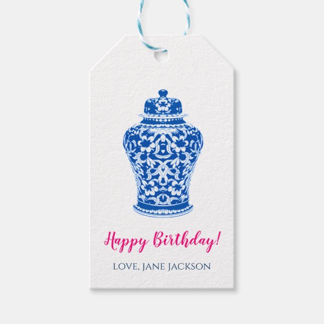 Bue Ginger Burk Gift Märkre Presentetikett (Framsidan)