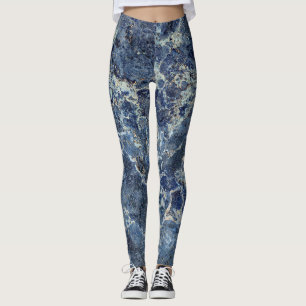 Bue Grått Black Marble & Beige Veins Leggings