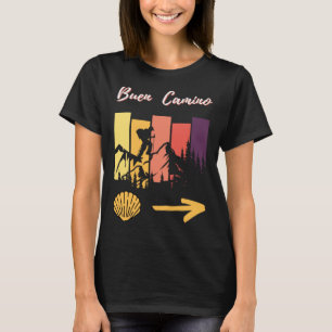 Buen Camino Male Pilgrim Scallop Snäcka Gult Arro T Shirt