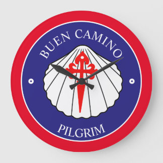 Buen Camino pilgrimer korsskal Stor Klocka