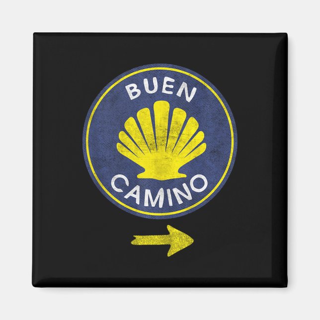 Buen Camino Shell El Camino De Santiago De Compost Magnet (Framsidan)