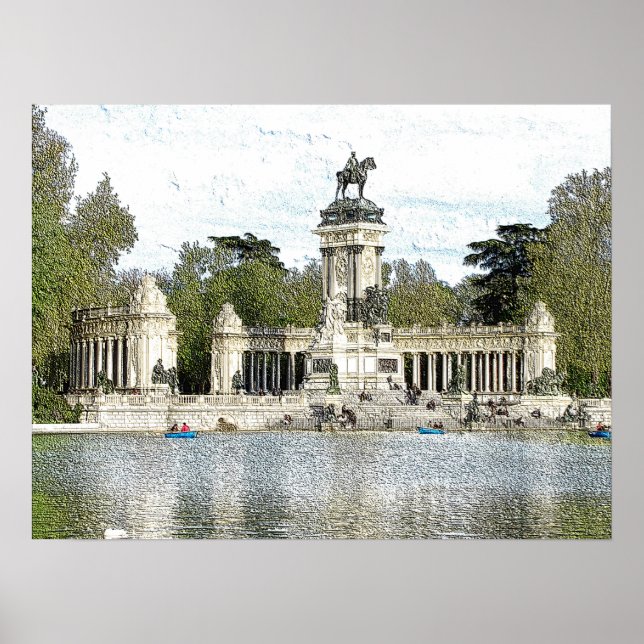 Buen Retiro Park, Madrid, Spanien Poster (Framsidan)