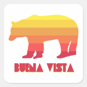Buena Vista Colorado Rainbow Bear Fyrkantigt Klistermärke