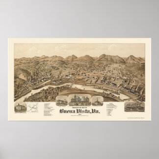 Buena Vista, VA Panoramic Karta - 1891 Poster