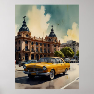 Buenos Aires akvarell konst Poster