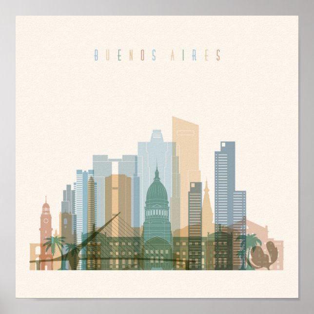 Buenos Aires, Argentina | City Skyline Poster (Framsidan)