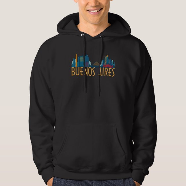 Buenos Aires Argentina City Skyline Silhouette Out Hoodie (Framsida)