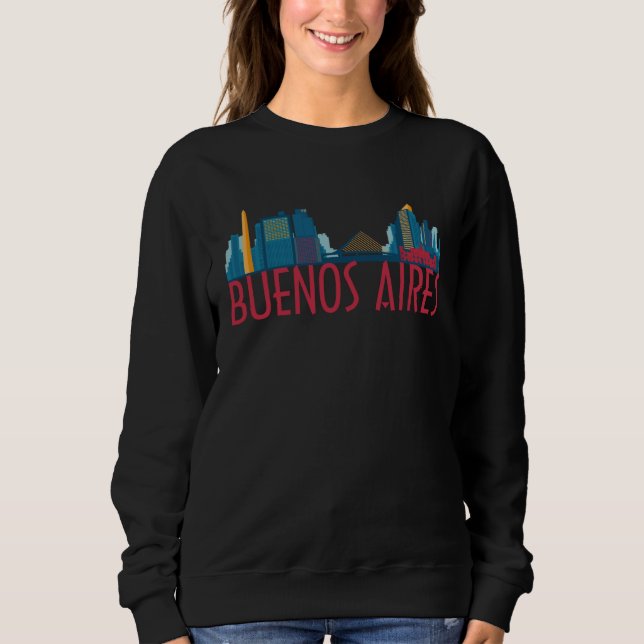 Buenos Aires Argentina City Skyline Silhouette Out T Shirt (Framsida)