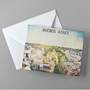 Buenos Aires Argentina CItyscape Painting Vykort