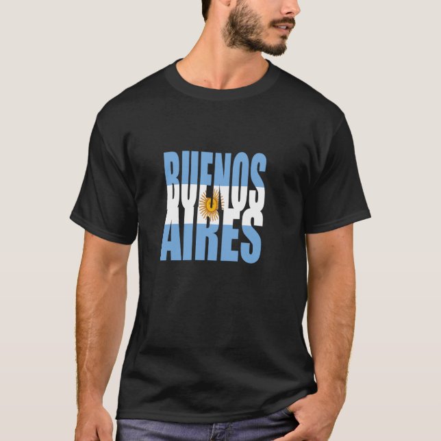 Buenos Aires Argentina Flagga Argentinska presente T Shirt (Framsida)