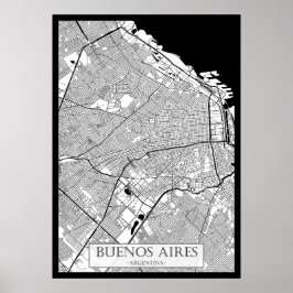 Buenos Aires Argentina Karta Poster