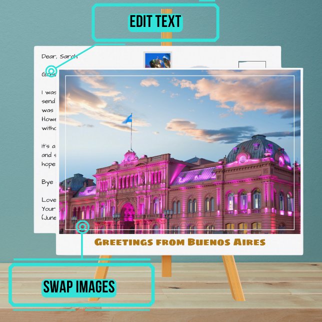 Buenos Aires Argentina med Casa Rosada Vykort (Please enjoy our design and see the others in the collection.)