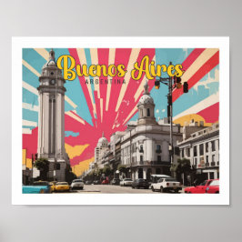 Buenos Aires Argentina Pop Art Travel Illustration Poster