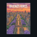 Buenos Aires Argentina Resa Konst Vintage Vykort<br><div class="desc">Buenos Aires retro vektorgrafik resa design. Buenos Aires,  Argentinas livliga huvudstad,  är känd för sin europeiskt inspirerade arkitektur,  rika tangokultur och världsklasskök.</div>