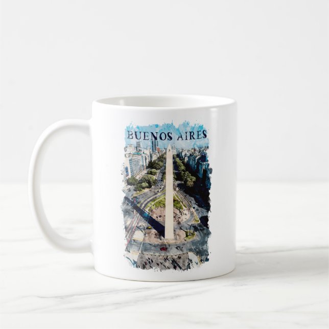 Buenos Aires Argentina Skyline illustration Kaffemugg (Vänster)