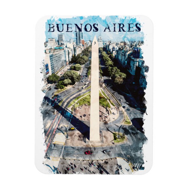 Buenos Aires Argentina Skyline illustration Magnet (Vertikal)