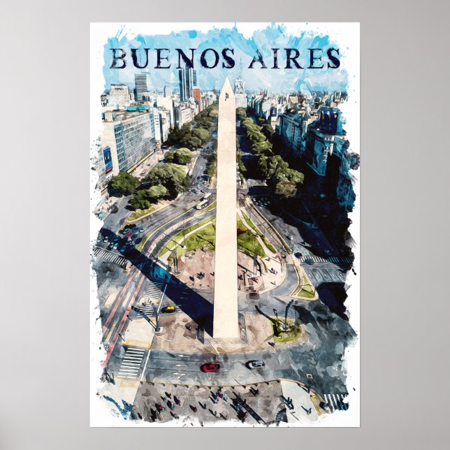 Buenos Aires Argentina Skyline illustration Poster (Framsidan)