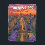 Buenos Aires Argentina Travel Art Vintage Magnet<br><div class="desc">Buenos Aires-reflektorfärgsdesign. Buenos Aires,  Argentinas livskraftiga huvudstad,  är känd för sin europeiska arkitektur,  sin rik tango-kultur och cuisine i världsklass.</div>