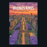 Buenos Aires Argentina Travel Art Vintage Poster<br><div class="desc">Buenos Aires-reflektorfärgsdesign. Buenos Aires,  Argentinas livskraftiga huvudstad,  är känd för sin europeiska arkitektur,  sin rik tango-kultur och cuisine i världsklass.</div>