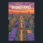 Buenos Aires Argentina Travel Art Vintage Poster<br><div class="desc">Buenos Aires-reflektorfärgsdesign. Buenos Aires,  Argentinas livskraftiga huvudstad,  är känd för sin europeiska arkitektur,  sin rik tango-kultur och cuisine i världsklass.</div>