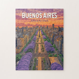 Buenos Aires Argentina Travel Art Vintage Pussel