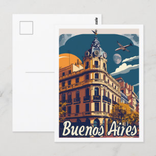 Buenos Aires Argentinas Berömd Travel Ställe Vykort