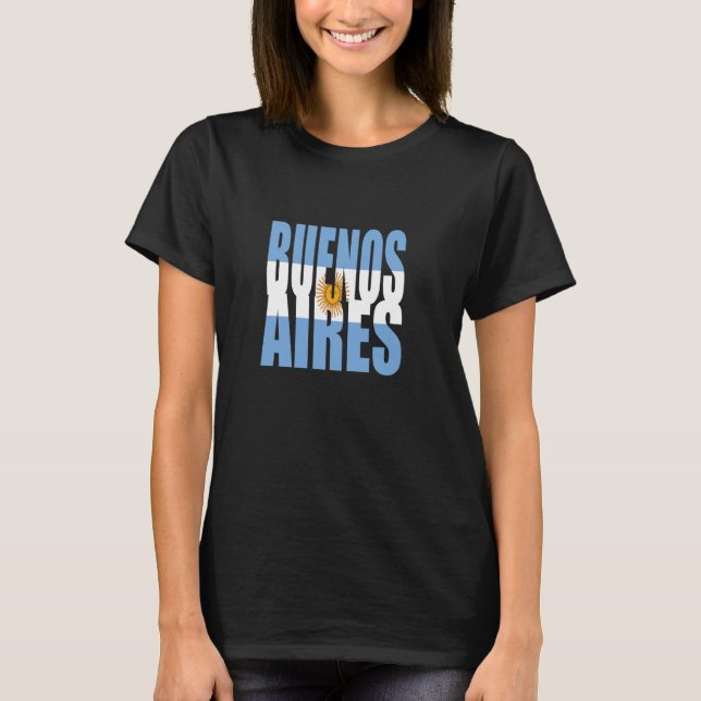 Buenos Aires Argentinas Flagga argentinska gåvor T Shirt (Framsida)