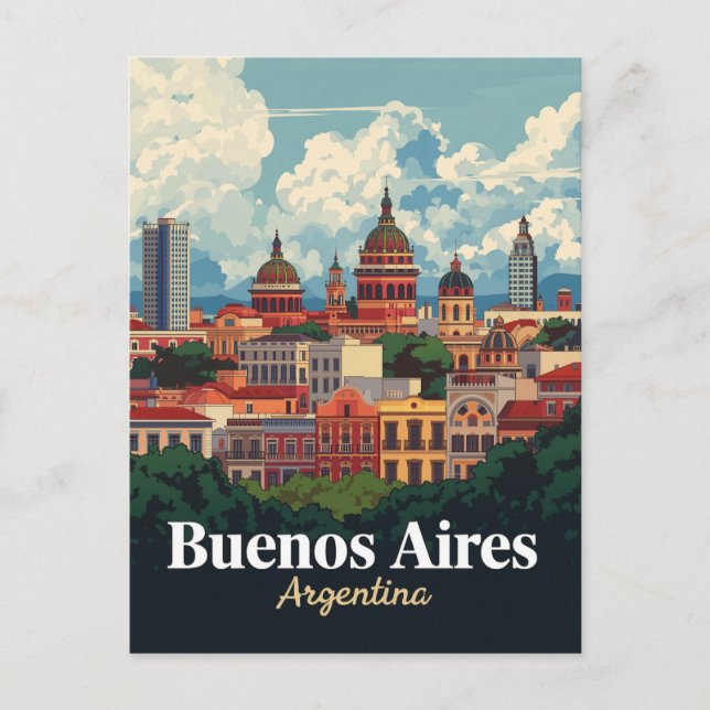 Buenos Aires Arkitektoniska Kupoler Vykort (Framsida)