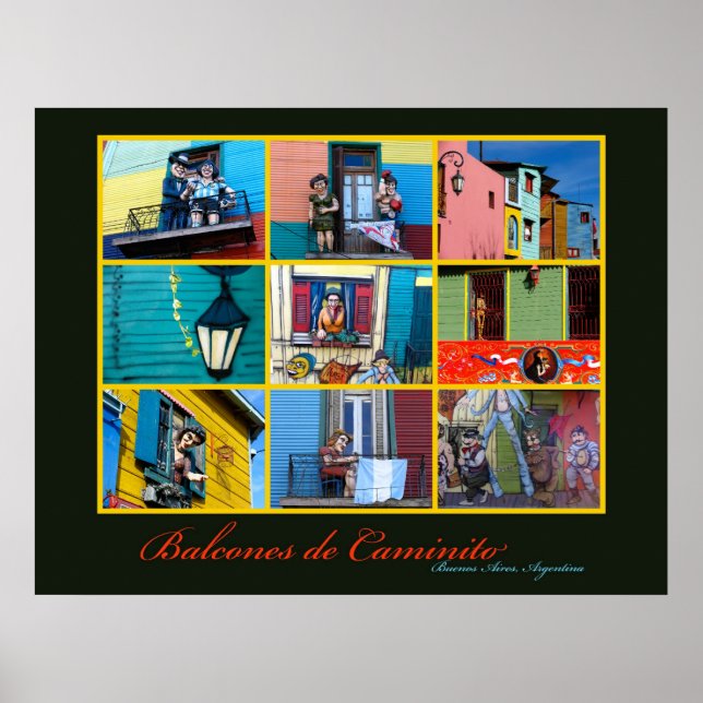 Buenos Aires Caminito Balconies Poster (Framsidan)