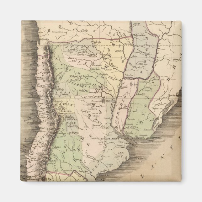 Buenos Aires, Chile och Patagonia Magnet (Framsidan)