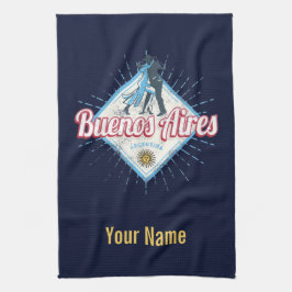 Buenos Aires City Argentina Retro Tango Vintage Kökshandduk