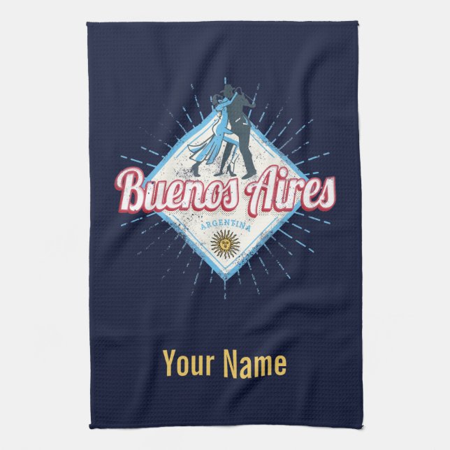 Buenos Aires City Argentina Retro Tango Vintage Kökshandduk (Vertikal)