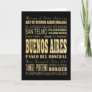 Buenos Aires City of Argentina Typography Art Kort