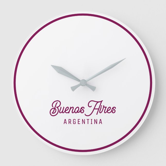 Buenos Aires Elegant Minimal Retro logo Large Cloc Stor Klocka (Framsida)
